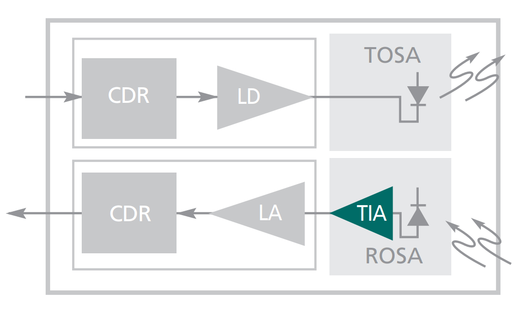 Optical Transceiver Signal Processing Schematic